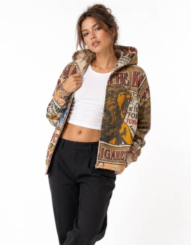 Kathmandu Imports - JERSEY FABRIC HOODIE ZEPPER JACKET  (TH-2124)  : Whales, One Size