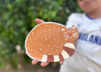 Petite Artisan - Kitty Trinket Dish Kids Air Dry Clay Kit All in One Activity