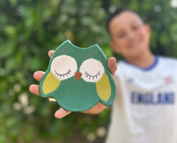 Petite Artisan - Owl Trinket Dish Kids Air Dry Clay Kit- All in One Activity