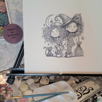 Dreamology ~ The Paper Garden - Little Witches DIY Painting Acrylic Art Kit : Mini