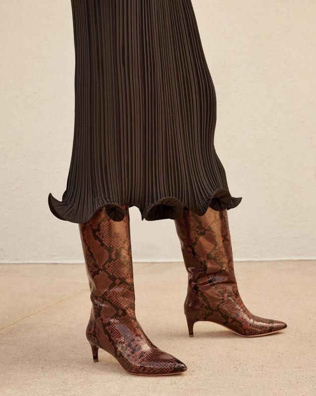 Loeffler Randall Gloria Tall Kitten Heel Boot - Mocha