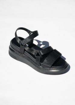 Suzanne Rae Velcro Sandal - Black