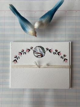 Blue Birds and Rose Banner Notecards