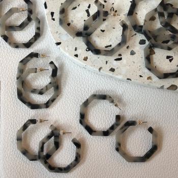 Blonde Octagon Middle Earrings