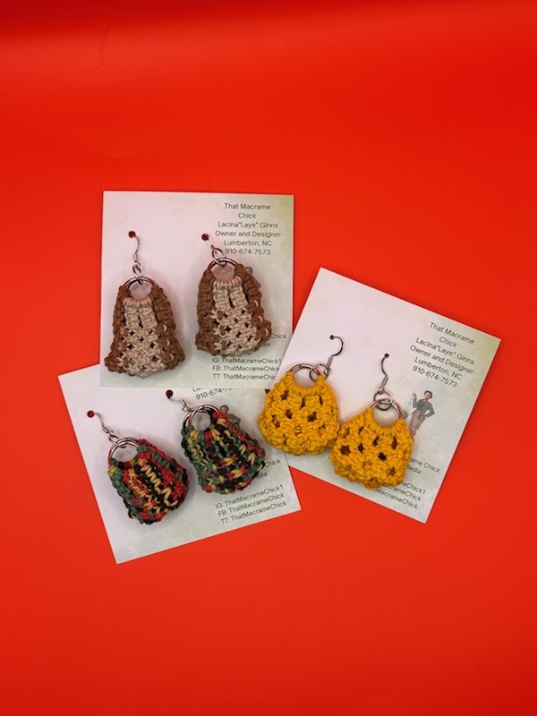 Macrame Bag Earrings 