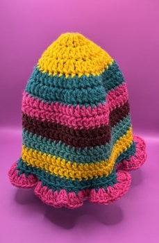 Striped Crochet Ruffle Hats
