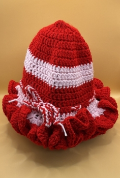 Striped Crochet Ruffle Hats