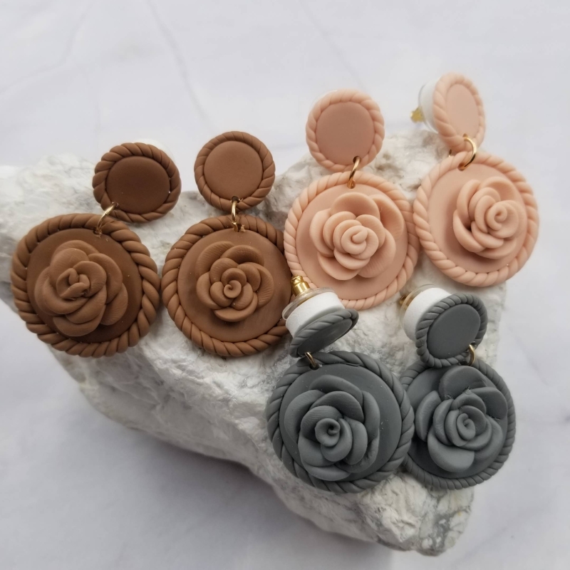 Rose Clay Earrings