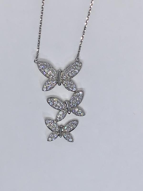 Sterling Silver Butterfly Pendant on Necklace