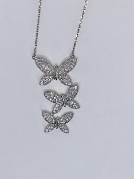 Sterling Silver Butterfly Pendant on Necklace