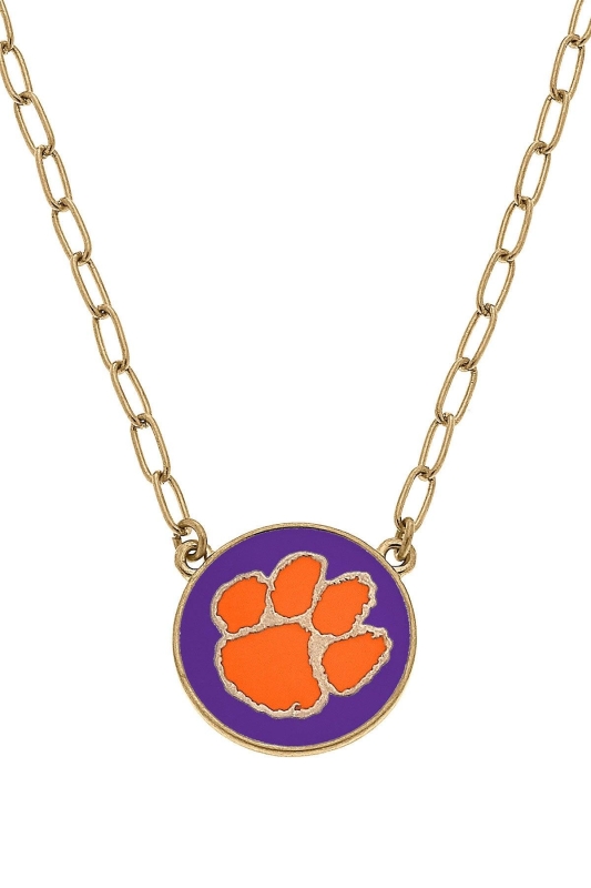 College Enamel Disc Pendant Necklace