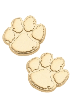 Clemson Tigers 24K Gold Plated Stud Earrings