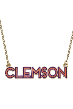 College Outline Enamel Necklace