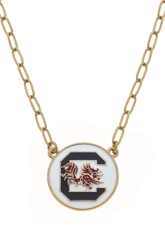 College Enamel Disc Pendant Necklace