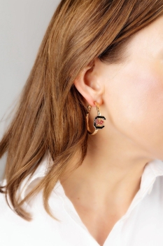 College Enamel Logo Hoop Earrings