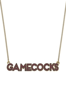 College Outline Enamel Necklace