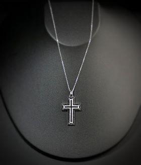 Black and White Diamond Cross