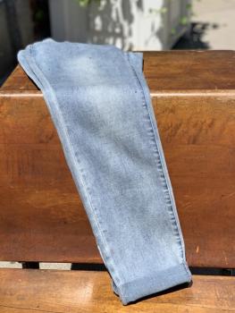 Light wash cuffed denim