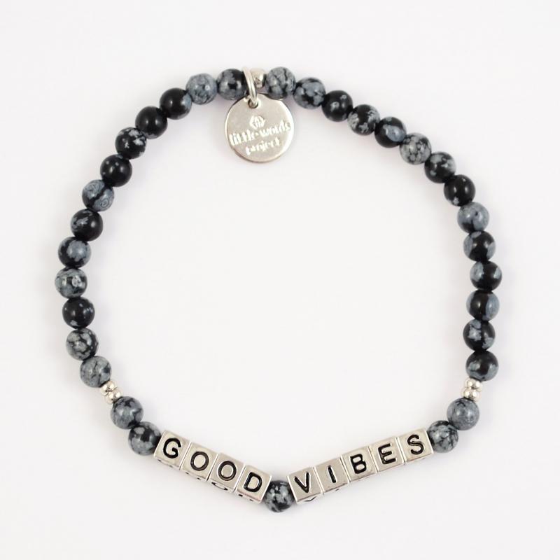 Little Words Project Bracelet - Good Vibes (Silver/Stone Snowflake)