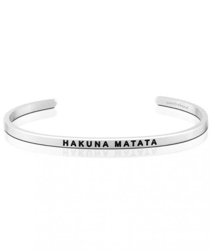 MantraBand Cuff Bracelet - Hakuna Matata (Silver)