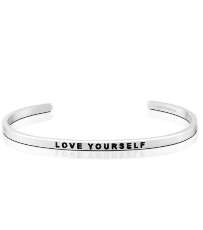 MantraBand Cuff Bracelet - Love Yourself (Silver)
