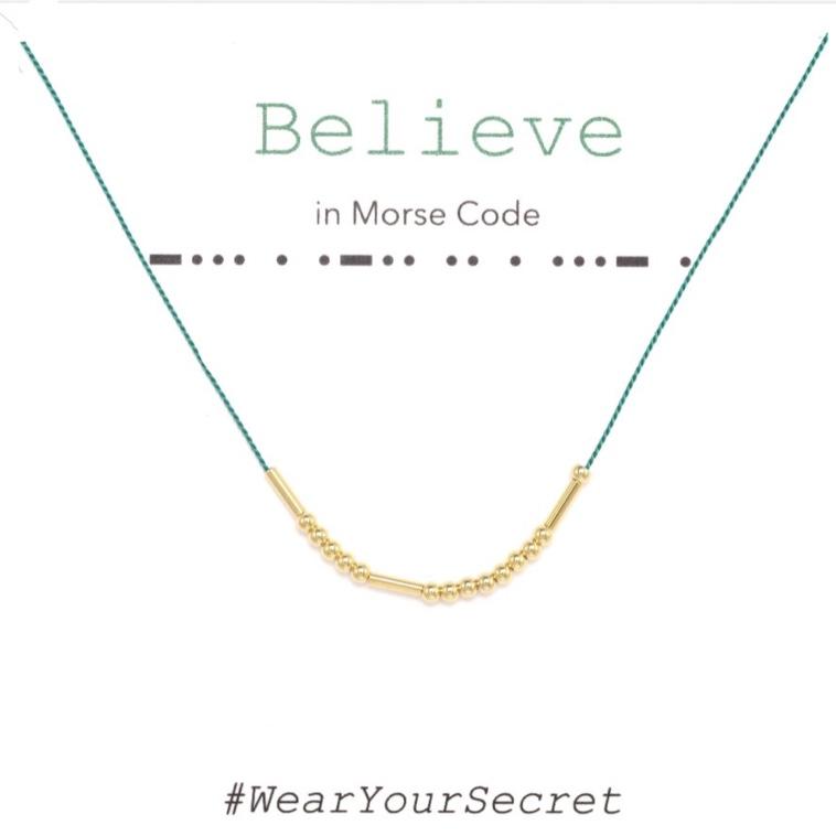 Wear Your Secret Morse Code Necklace - Believe