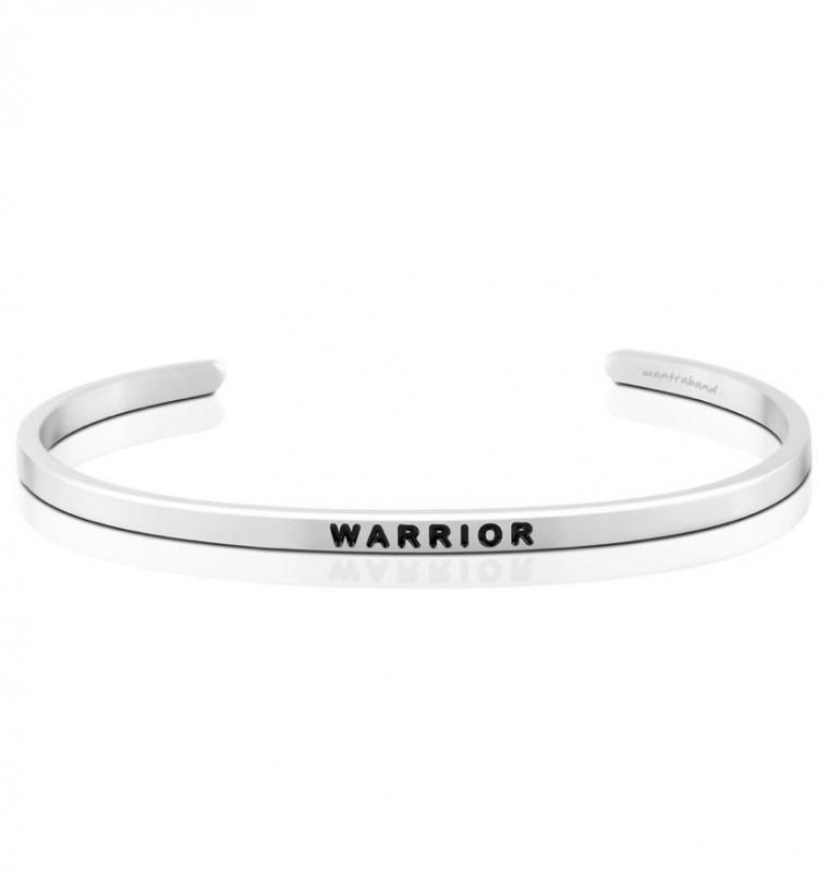 MantraBand Cuff Bracelet - Warrior (Silver)