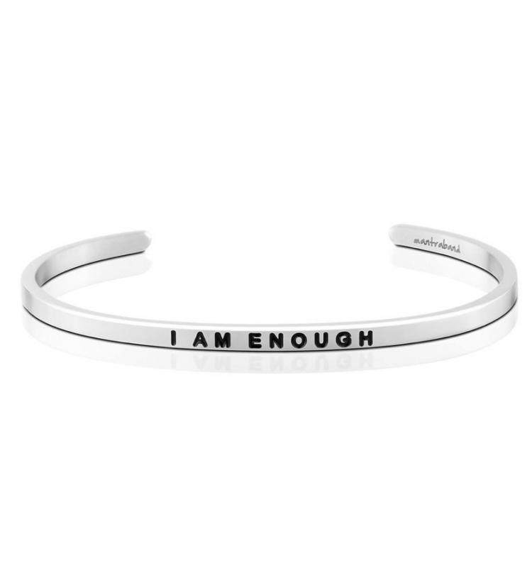 MantraBand Cuff Bracelet - I Am Enough (Silver)