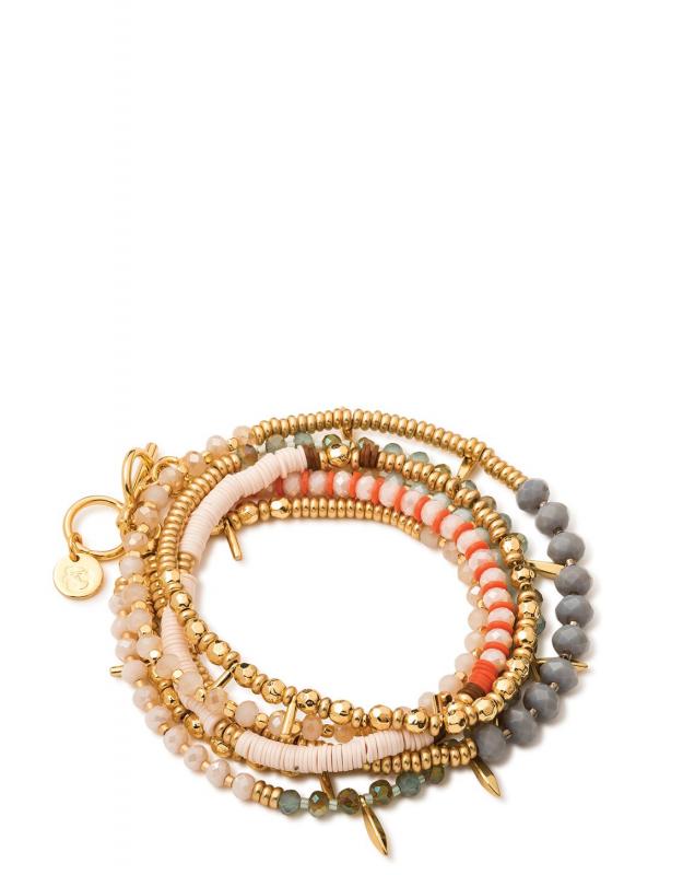 Spartina 449 Boho Beas Wrap Bracelet In Blue/Cream Multi