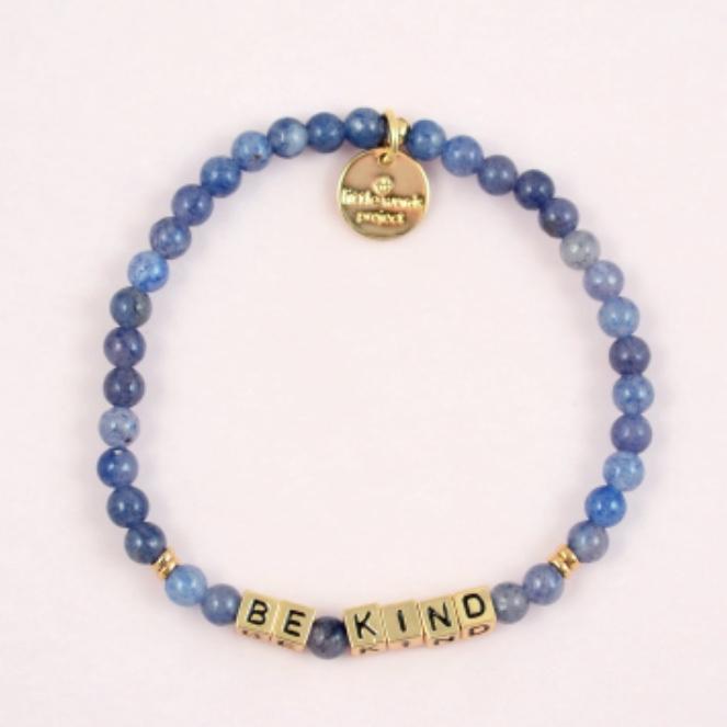 Little Words Project Bracelet - Be Kind (Gold/Aquamarine)