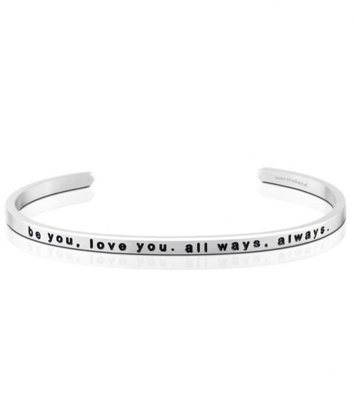 MantraBand Cuff Bracelet - be you, love you. all ways, always. (Silver)