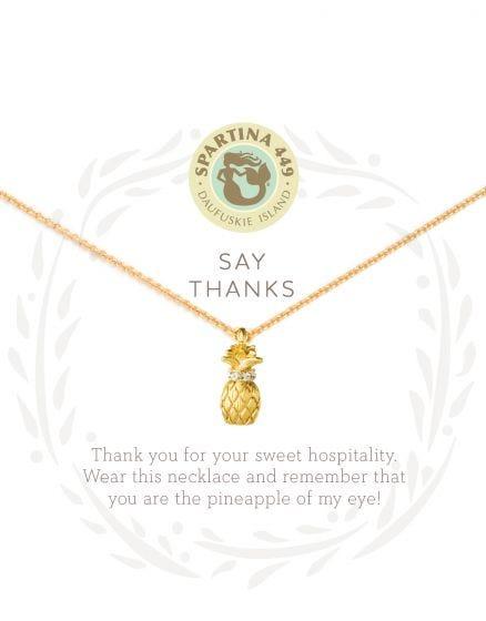 Spartina 449 Women's 18K Gold-Plated Sea La Vie Thanks Pineapple Necklace