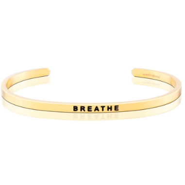 MantraBand Cuff Bracelet - Breathe (Gold)