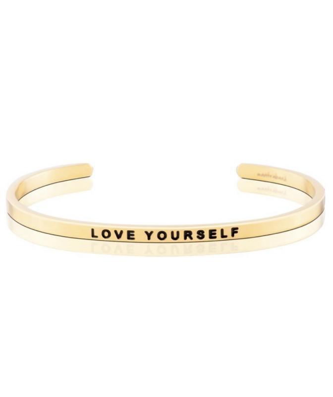 MantraBand Cuff Bracelet - Love Yourself (Gold)