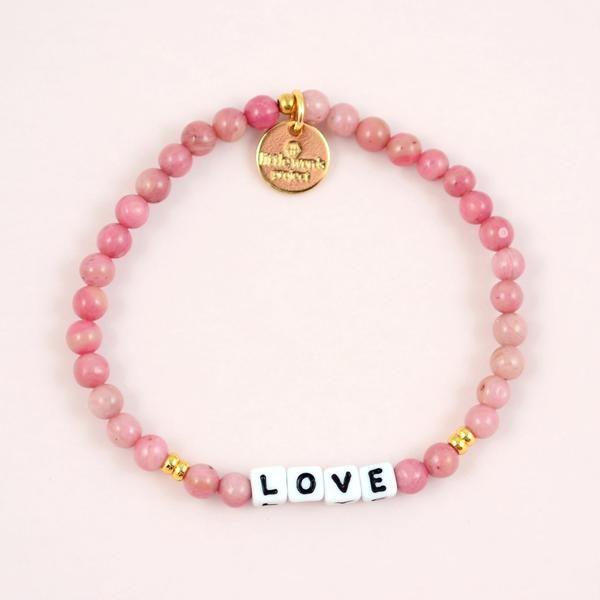 Little Words Project Bracelet - Love (White/Rhodonite)