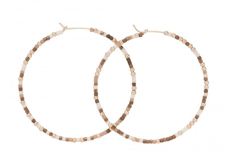 enewton Beaded Hoop Earrings - Hot Cocoa