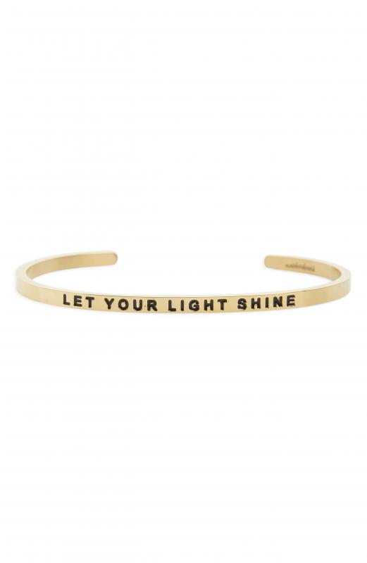 MantraBand Cuff Bracelet - Let Your Light Shine (Gold)