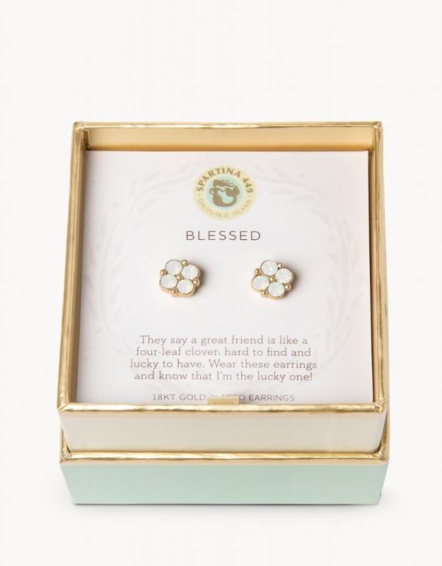 Spartina 449 Stud Earrings - Blessed (Clear)