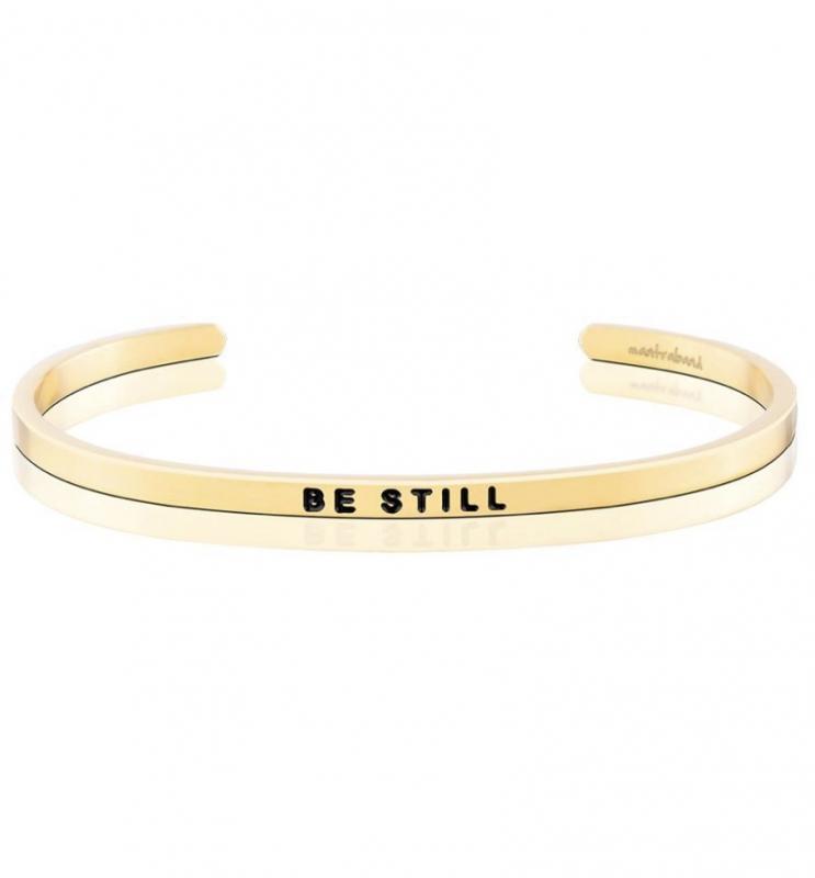 MantraBand Cuff Bracelet - Be Still (Gold)