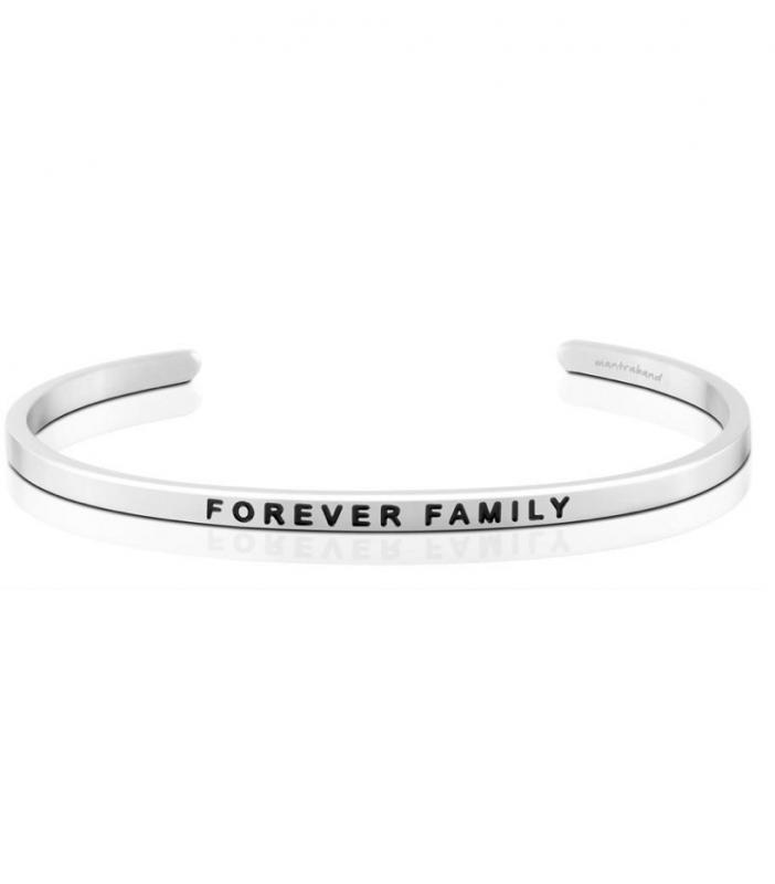 MantraBand Cuff Bracelet - Forever Family (Silver)