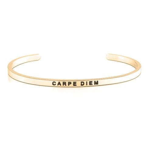 MantraBand Cuff Bracelet - Carpe Diem (Gold)