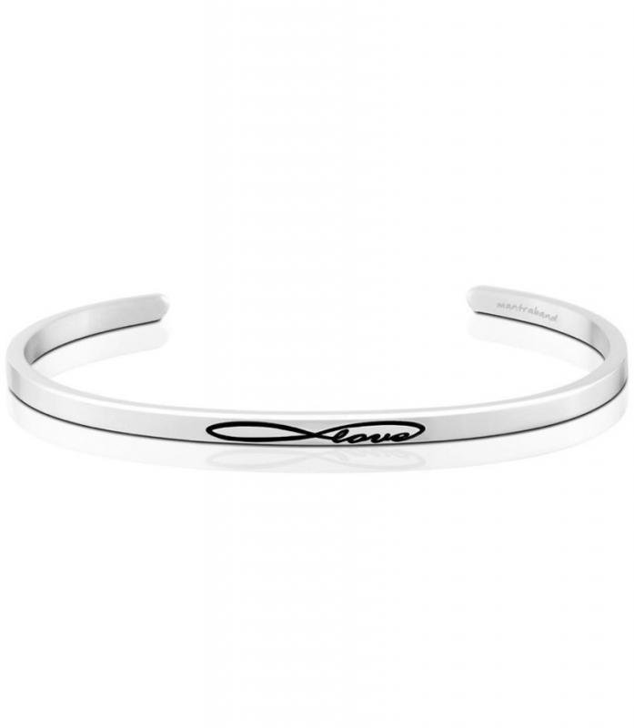 MantraBand Cuff Bracelet - Infinite Love (Silver)
