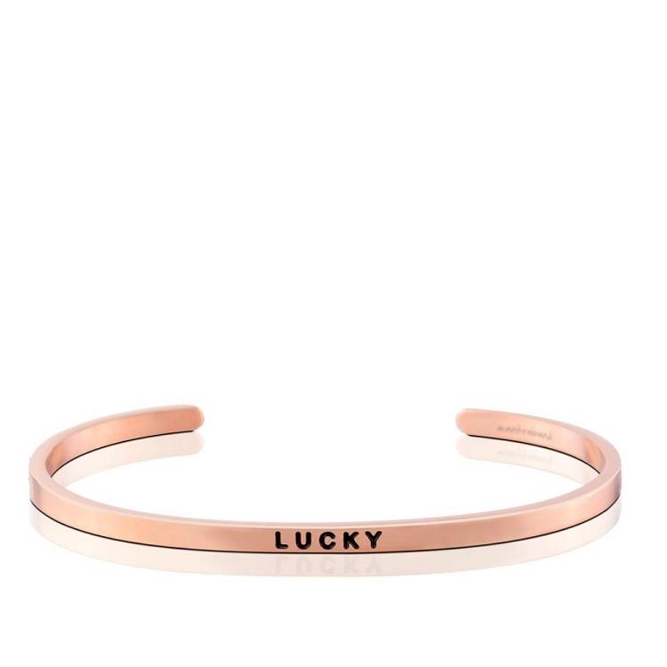 MantraBand Cuff Bracelet - Lucky (Rose Gold)
