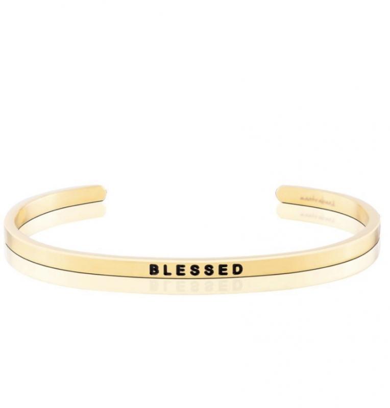 MantraBand Cuff Bracelet - Blessed (Gold)