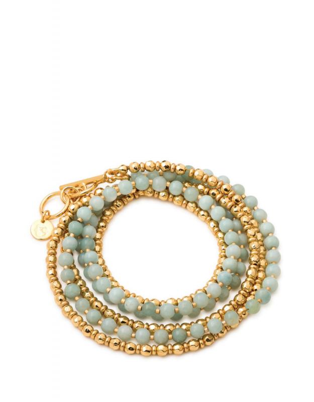 Spartina 449 Boho Bead Wrap Bracelet In Sea Foam