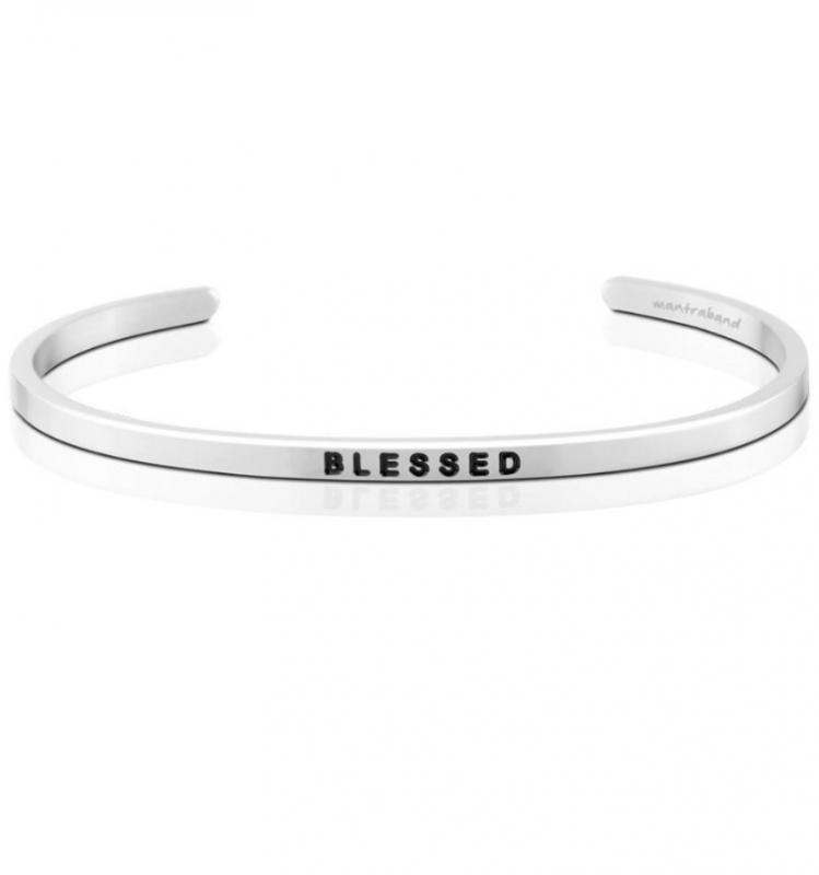 MantraBand Cuff Bracelet - Blessed (Silver)