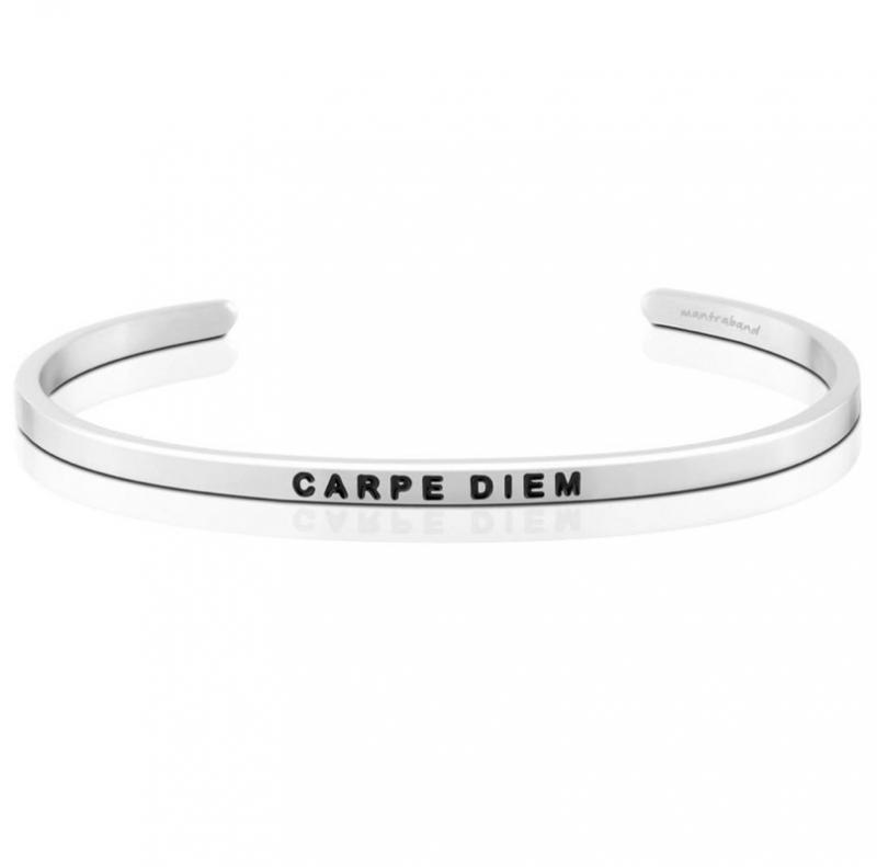 MantraBand Cuff Bracelet - Carpe Diem (Silver)
