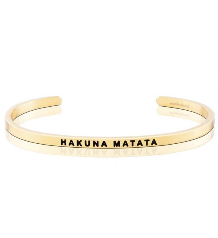 MantraBand Cuff Bracelet - Hakuna Matata (Gold)