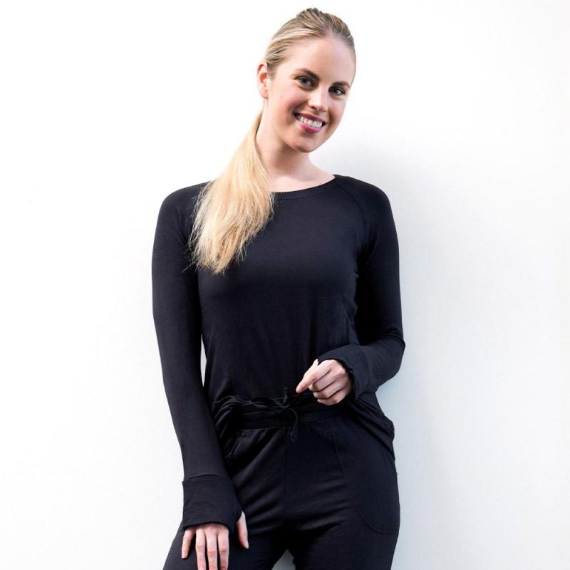 Hello Mello Weekender Raglan Sleeve Top - Black