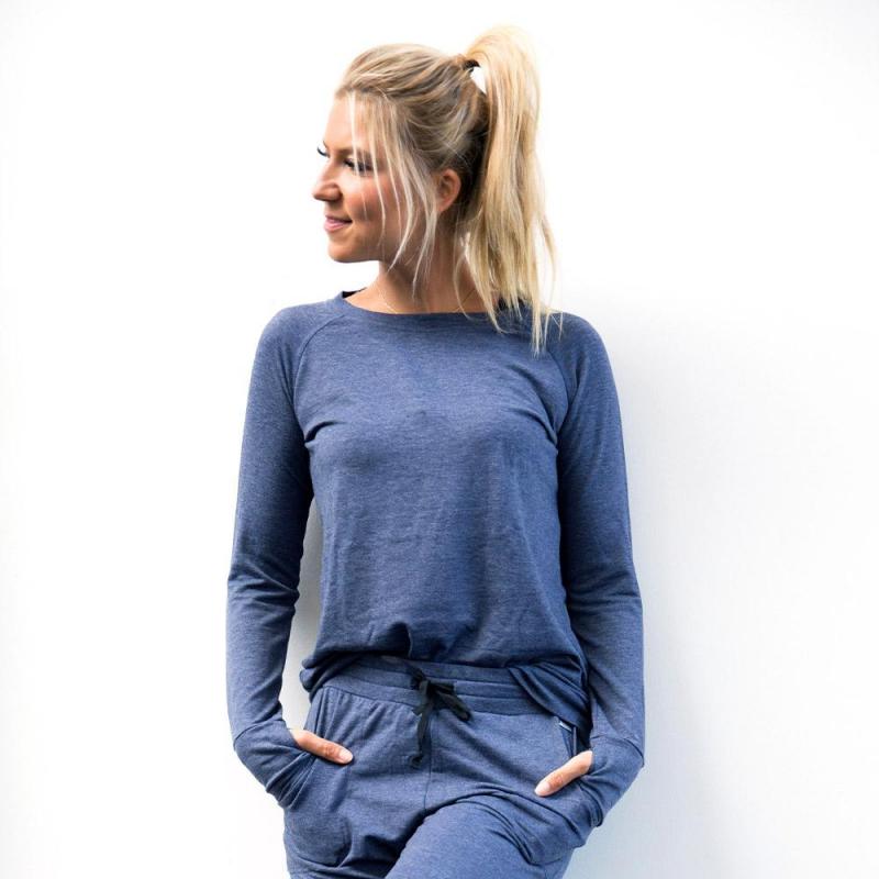 Hello Mello Weekender Raglan Sleeve Top - Navy Blue